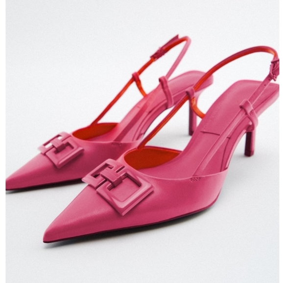 NEW Geniune Leather Slingback Heel Shoes Givenchy Style - Picture 1 of 3